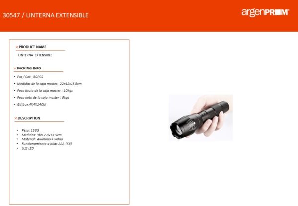 LINTERNA EXTENSIBLE CON LUZ FOCAL AMPLIA - Image 2