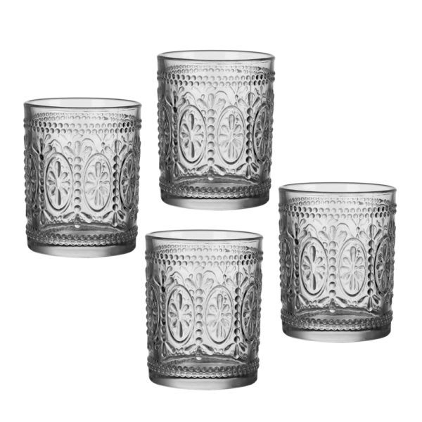 SET X 4 VASOS RELIEVE FLOWERS - Image 2