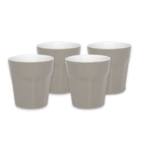 SET X 4 TAZAS DE CAFE CERAMICA GRIS