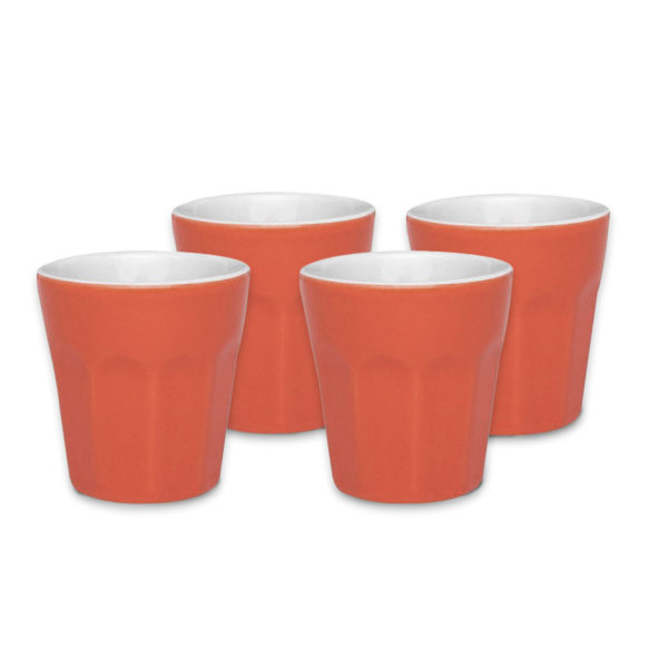 SET X 4 TAZAS DE CAFE CERAMICA TERRACOTA