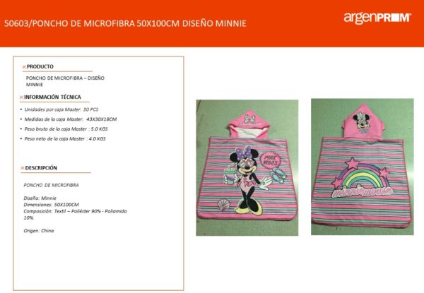 PONCHO DE MICROFIBRA 50X100CM MINNIE - Image 2