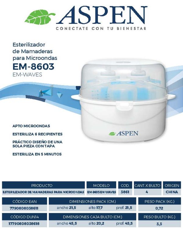 ESTERILIZADOR PARA MICROONDAS ASPEN EM-WAVES - Image 2