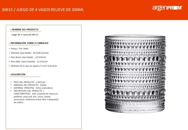 SET X 4 VASOS RELIEVE DOTS - Image 3