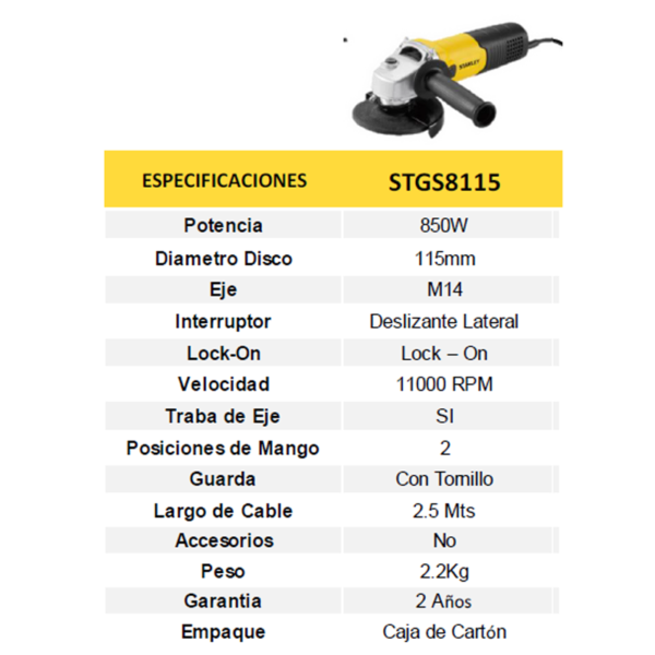 AMOLADORA STANLEY STGS8115-AR - Image 3